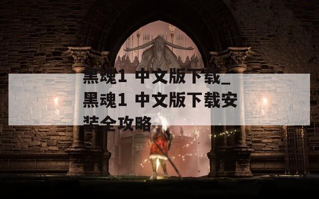 黑魂1 中文版下载_黑魂1 中文版下载安装全攻略