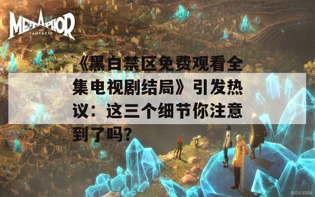 《黑白禁区免费观看全集电视剧结局》引发热议：这三个细节你注意到了吗？