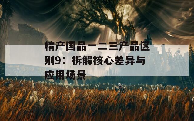 精产国品一二三产品区别9：拆解核心差异与应用场景