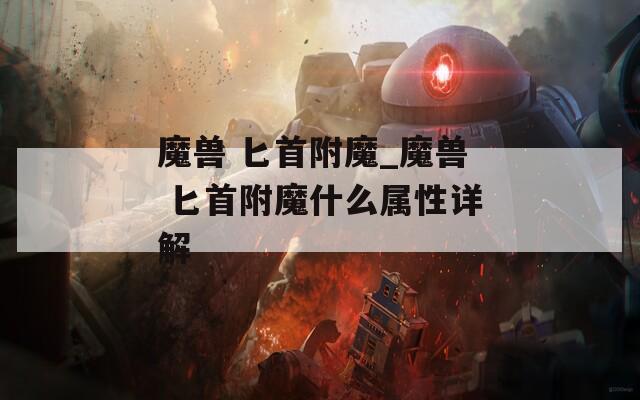 魔兽 匕首附魔_魔兽 匕首附魔什么属性详解