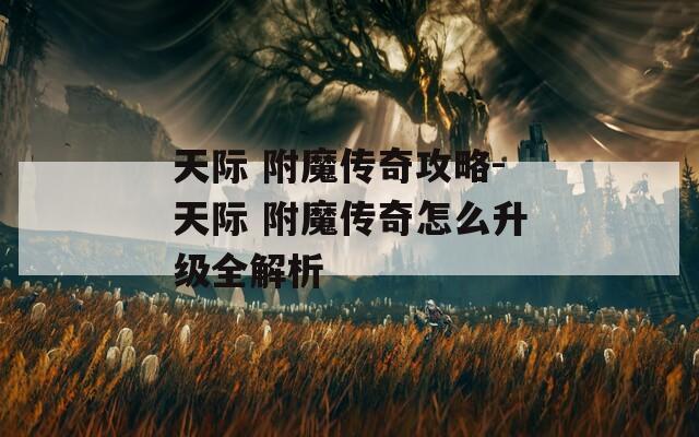天际 附魔传奇攻略-天际 附魔传奇怎么升级全解析